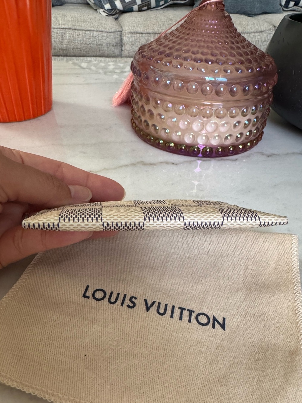 Authentic 🦋Rare🦋 Louis Vuitton Damier Azur Canvas Card Holder in Light Blue - Picture 9 of 10